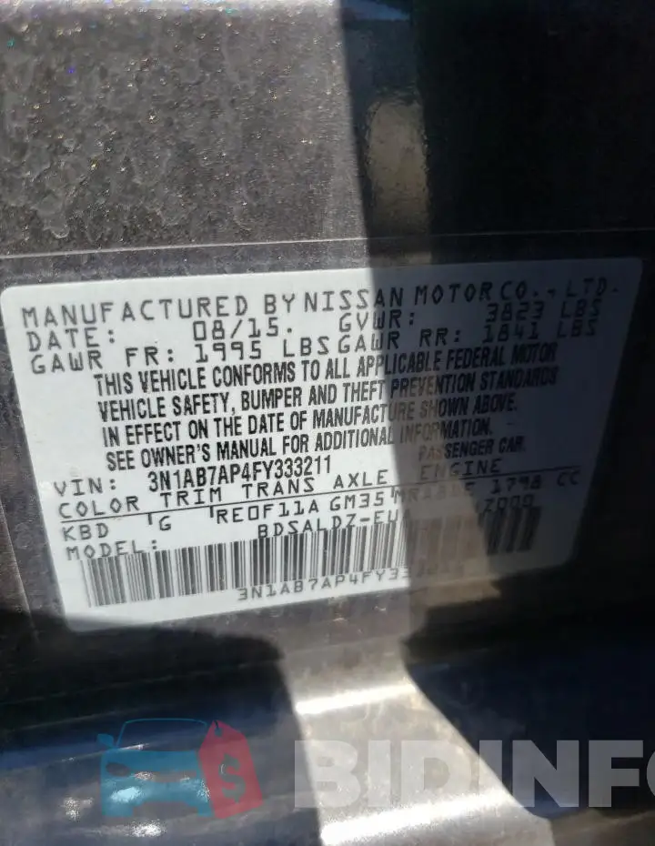3N1AB7AP4FY333211 Photo# 12