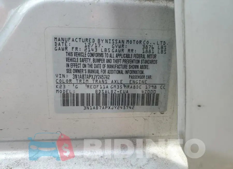 3N1AB7APXJY245742 Photo# 12