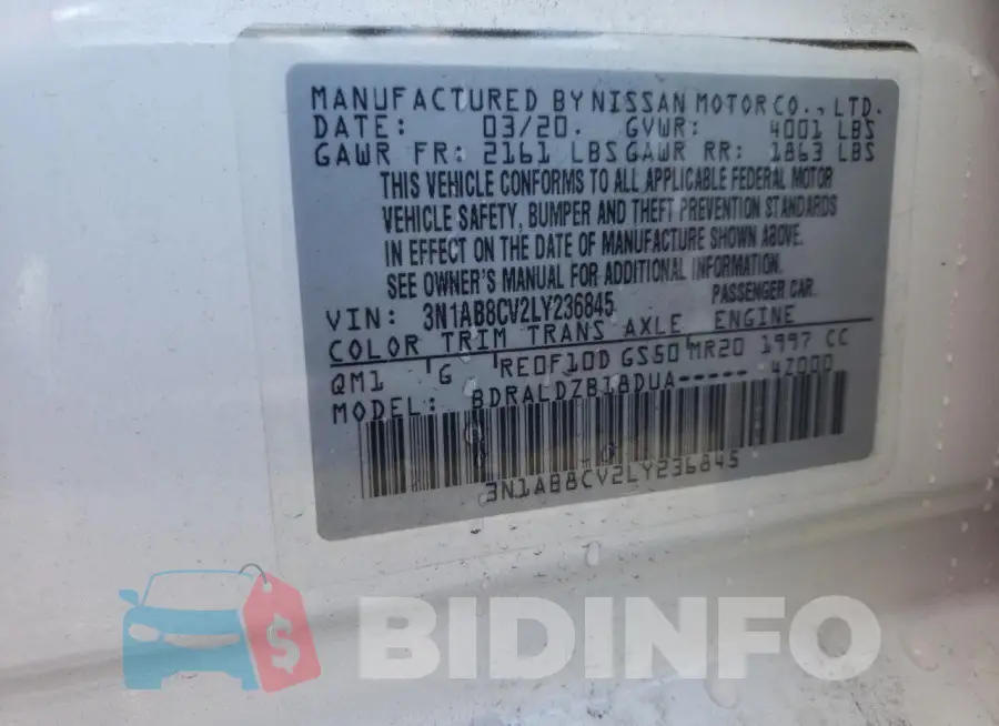 3N1AB8CV2LY236845 Photo# 13