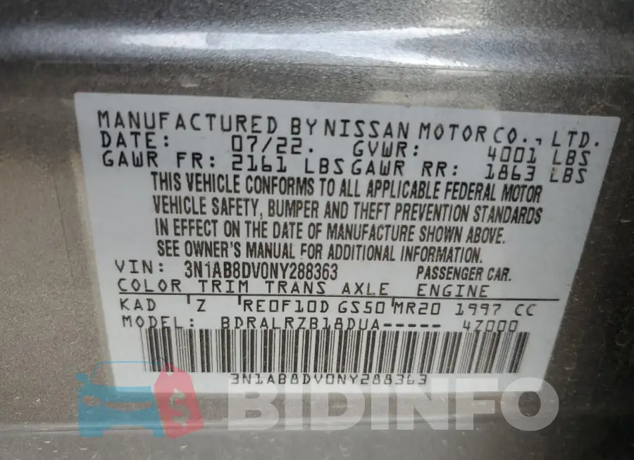 3N1AB8DV0NY288363 Photo# 12