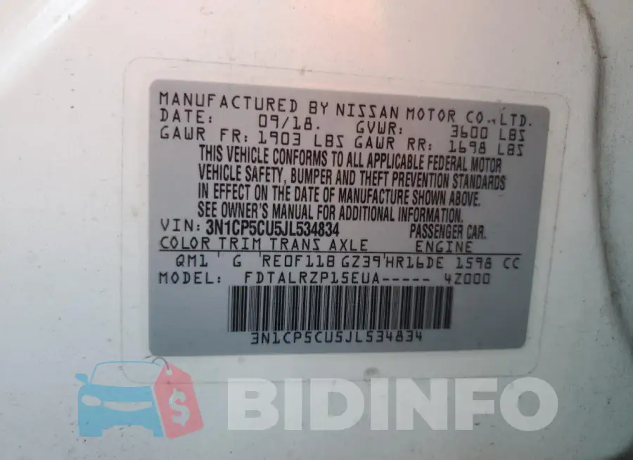 3N1CP5CU5JL534834 Photo# 13