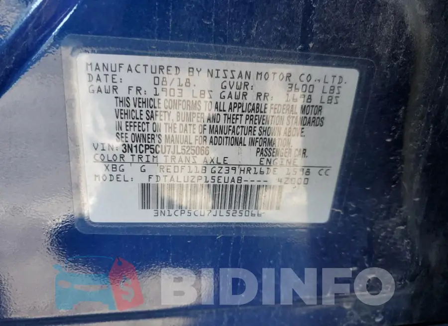 3N1CP5CU7JL525066 Photo# 13