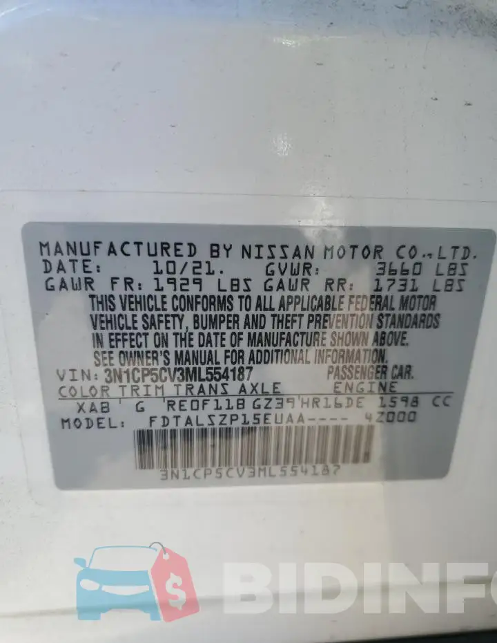 3N1CP5CV3ML554187 Photo# 12