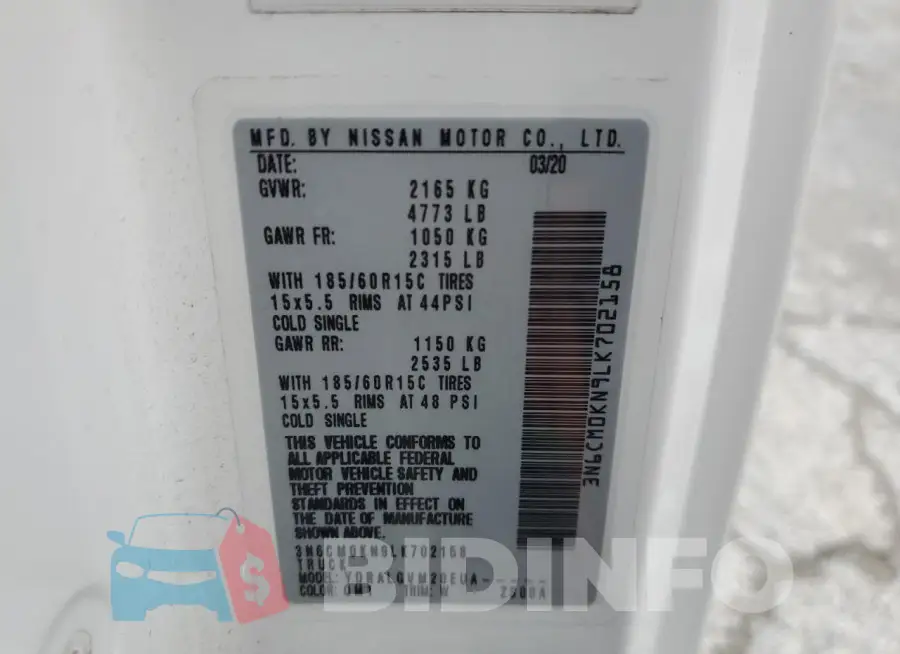 3N6CM0KN9LK702158 Photo# 13