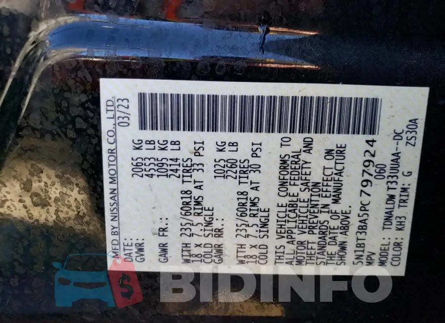 5N1BT3BA5PC797924 Photo# 13
