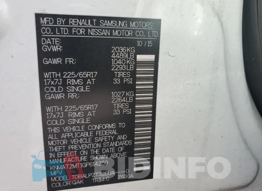 KNMAT2MT1GP614259 Photo# 14