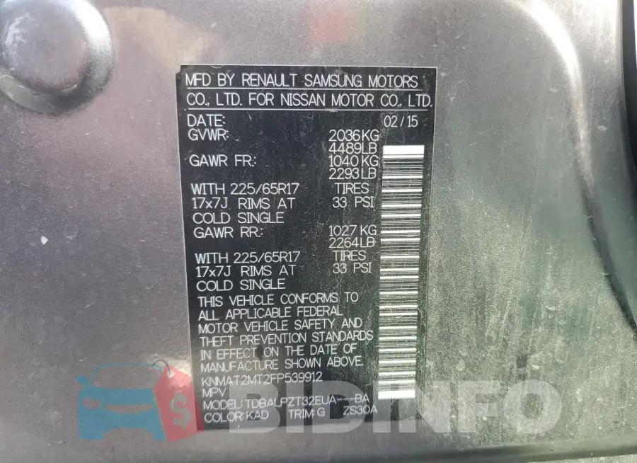 KNMAT2MT2FP539912 Photo# 12