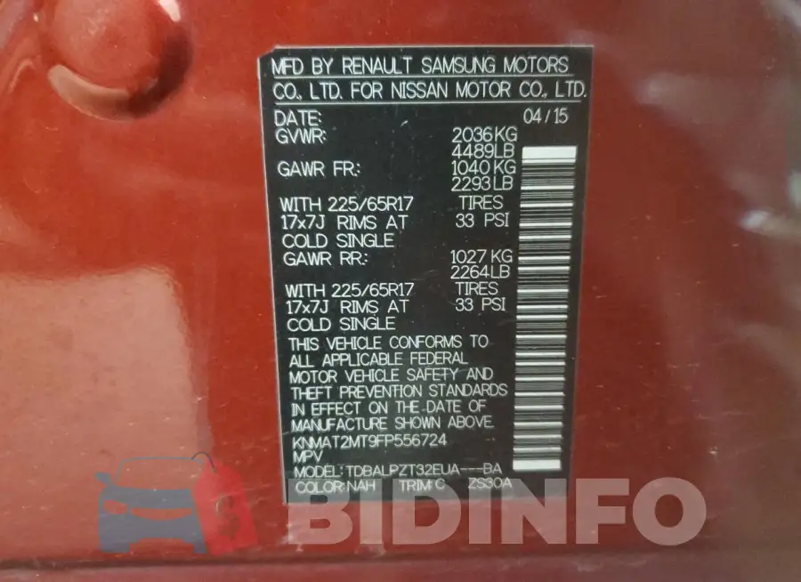 KNMAT2MT9FP556724 Photo# 13