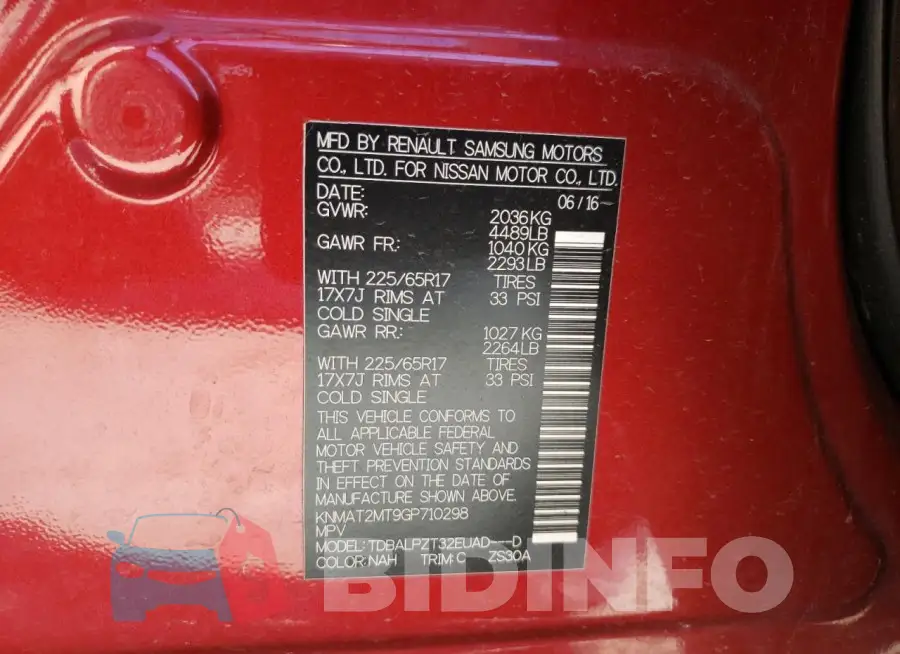 KNMAT2MT9GP710298 Photo# 13