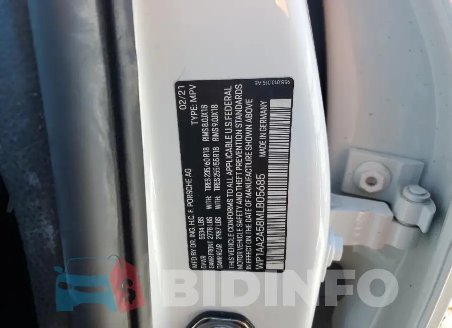 WP1AA2A58MLB05685 Photo# 13