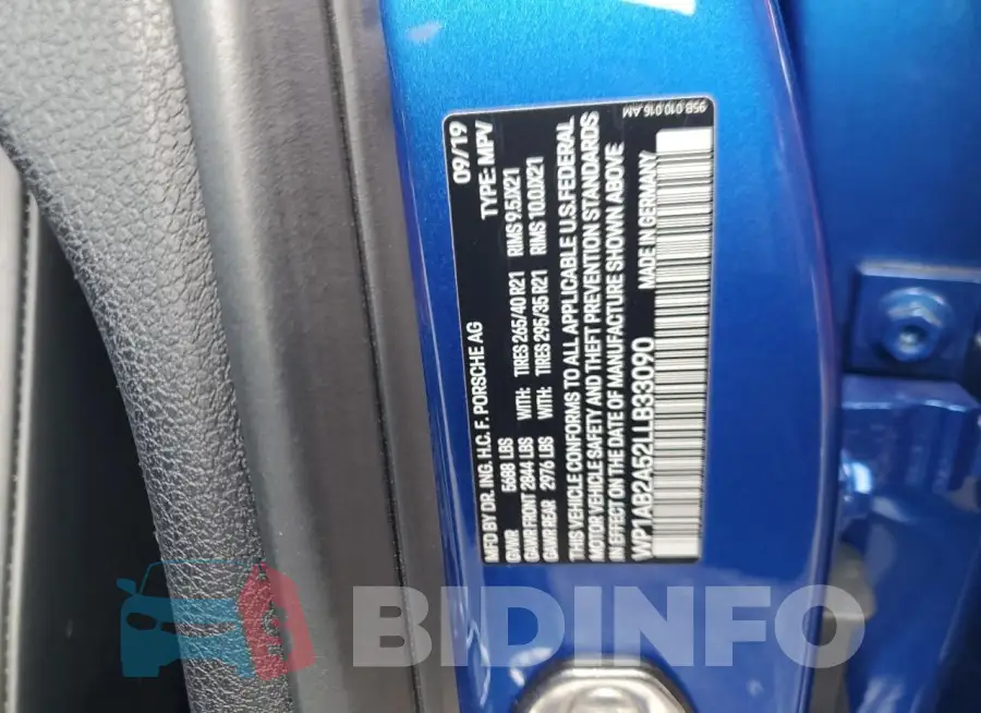 WP1AB2A52LLB33090 Photo# 13