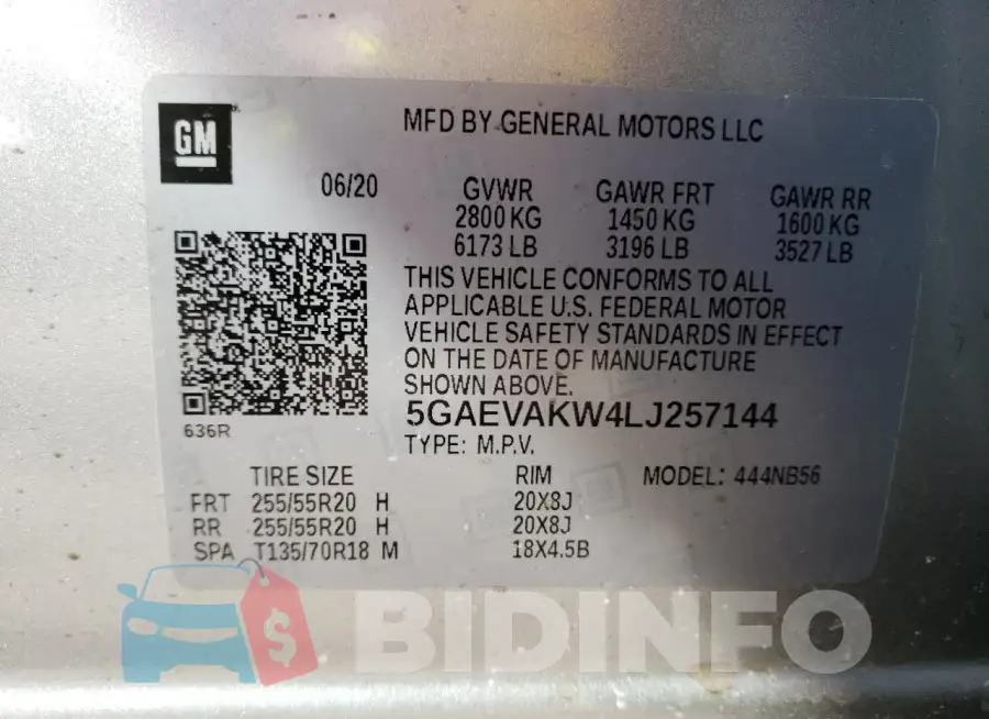 5GAEVAKW4LJ257144 Photo# 13