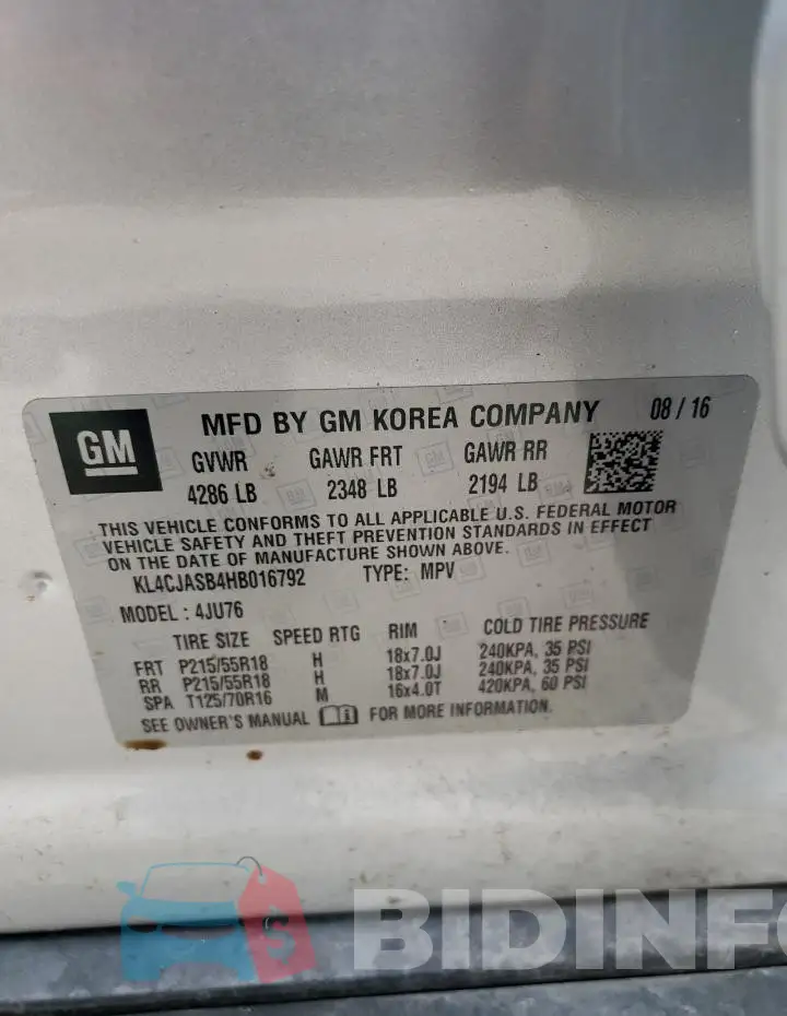 KL4CJASB4HB016792 Photo# 12
