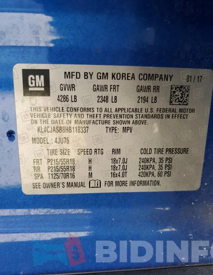 KL4CJASB8HB118337 Photo# 13