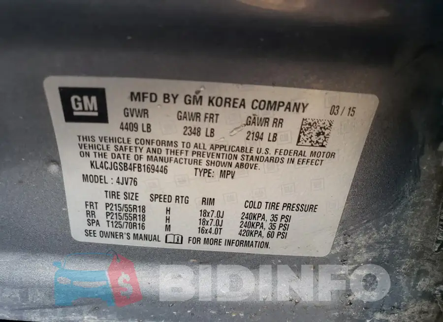 KL4CJGSB4FB169446 Photo# 13