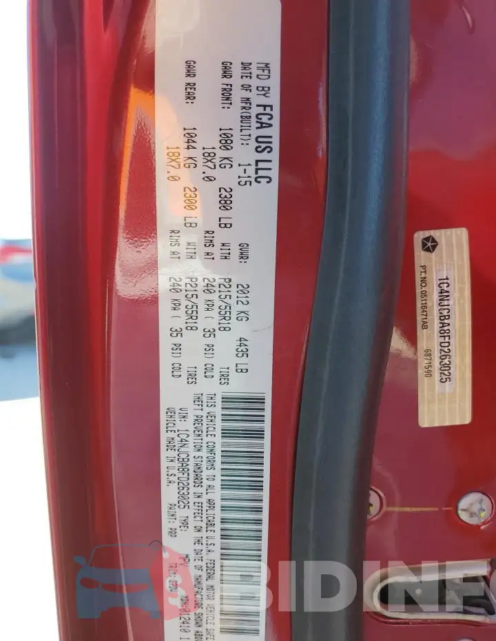 1C4NJCBA8FD263025 Photo# 13