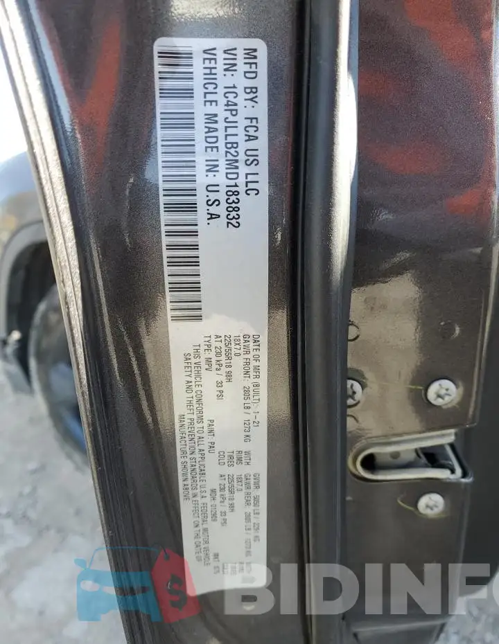1C4PJLLB2MD183832 Photo# 12