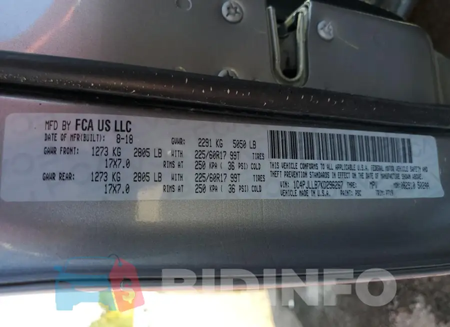 1C4PJLLB7KD296267 Photo# 13