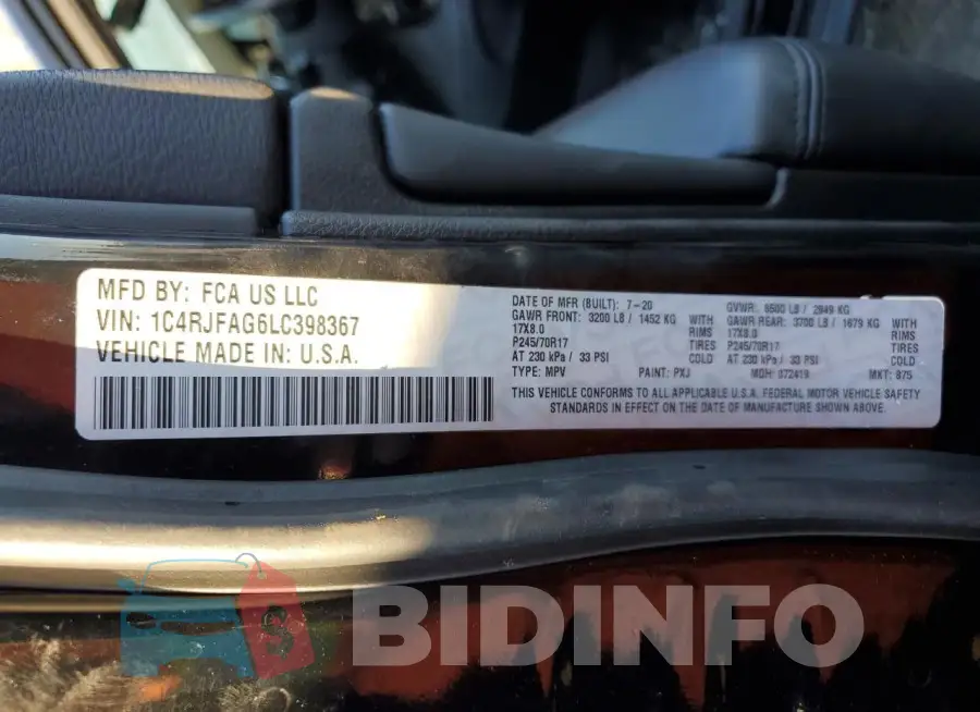 1C4RJFAG6LC398367 Photo# 12