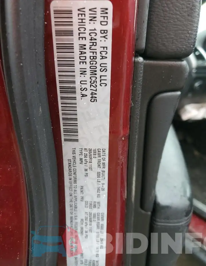 1C4RJFBG0MC527445 Photo# 12