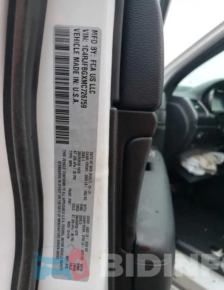 1C4RJFBGXMC726759 Photo# 14