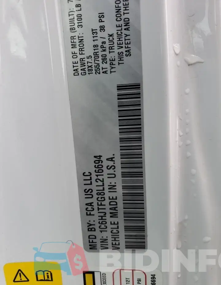 1C6HJTFG8LL216694 Photo# 12