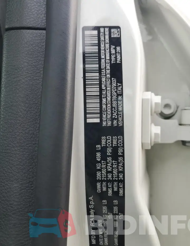 ZACCJBBT6GPD79037 Photo# 12