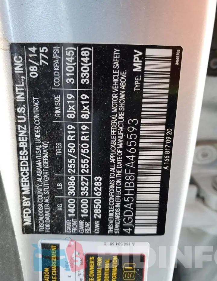 4JGDA5HB8FA465593 Photo# 12