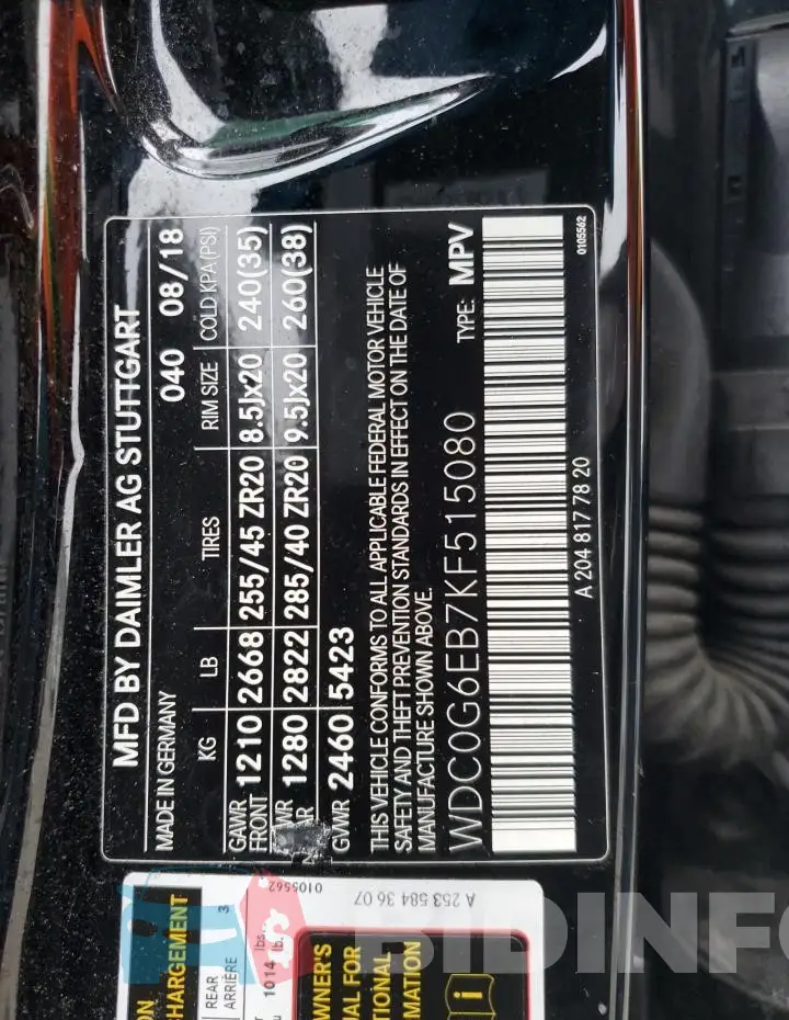 WDC0G6EB7KF515080 Photo# 12