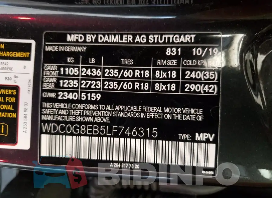 WDC0G8EB5LF746315 Photo# 13