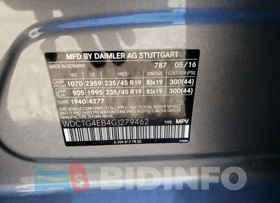 WDCTG4EB4GJ279462 Photo# 12