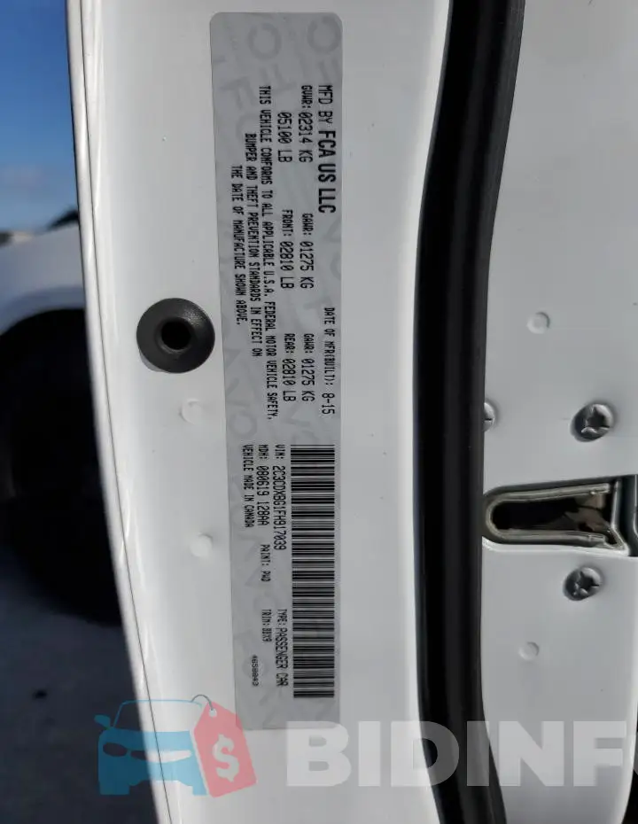2C3CDXBG1FH917039 Photo# 12