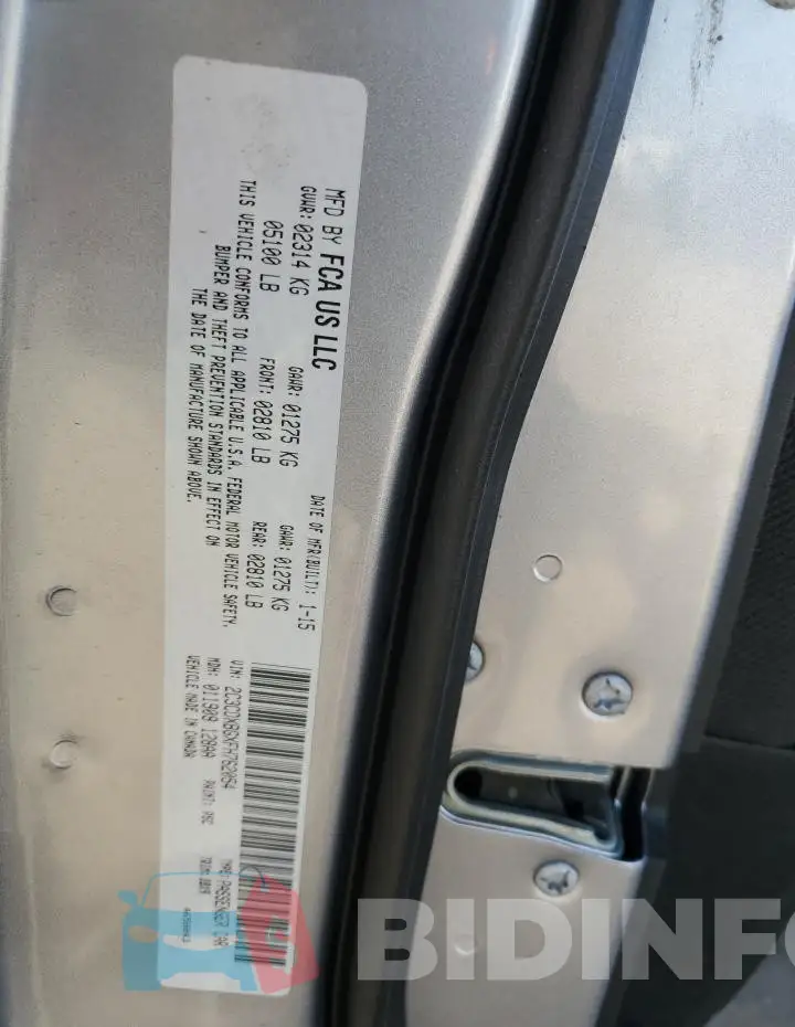 2C3CDXBGXFH762054 Photo# 13