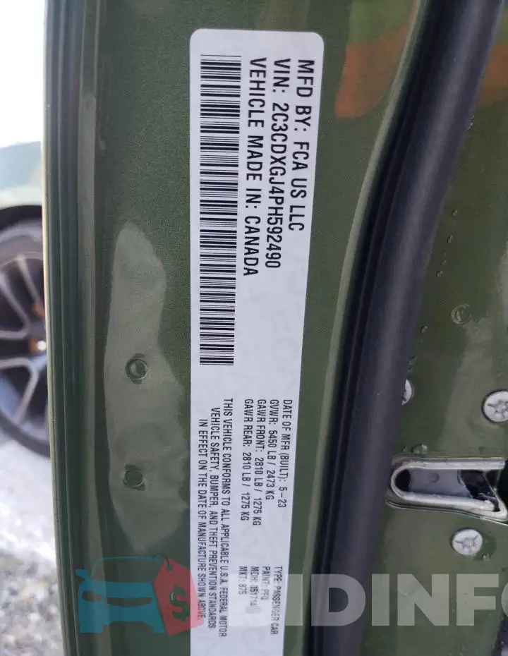 2C3CDXGJ4PH592490 Photo# 12