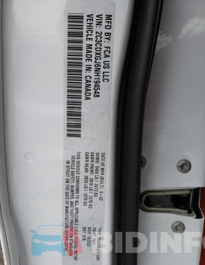 2C3CDXGJ6NH194548 Photo# 12