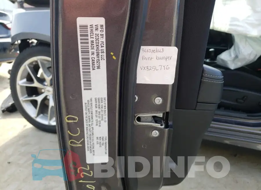 2C3CDXHG9NH152796 Photo# 12
