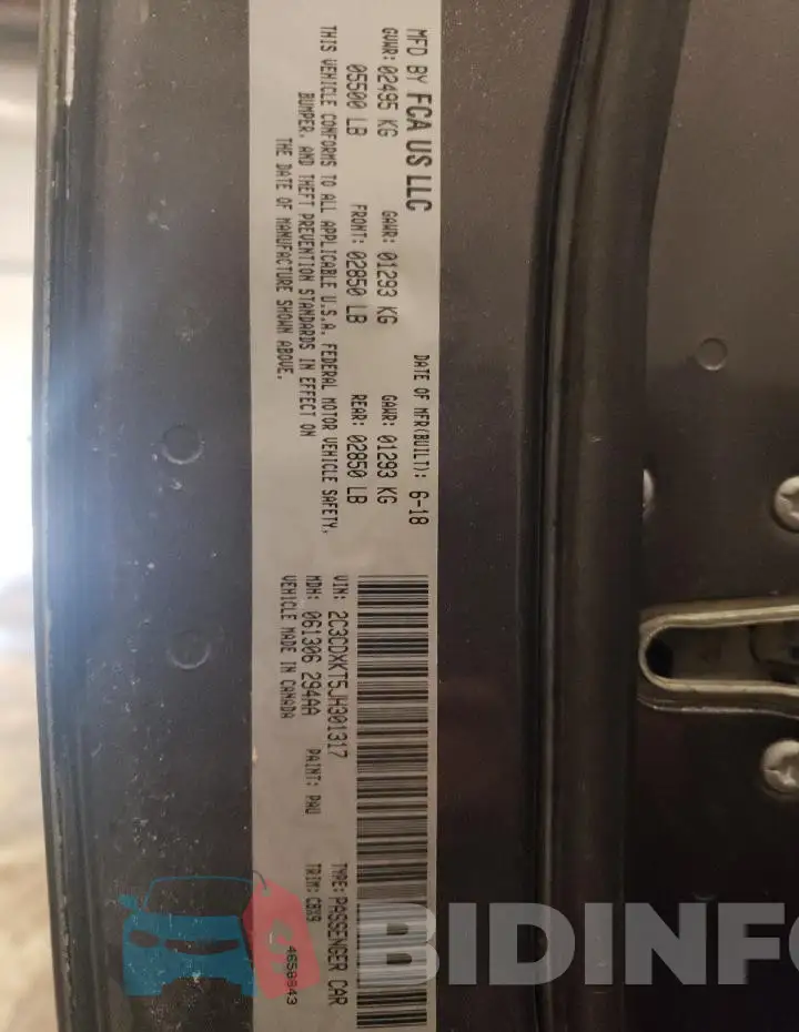 2C3CDXKT5JH301317 Photo# 13
