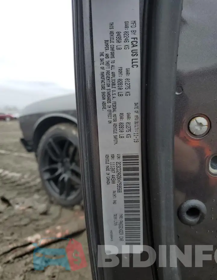 2C3CDZAG5KH759568 Photo# 12
