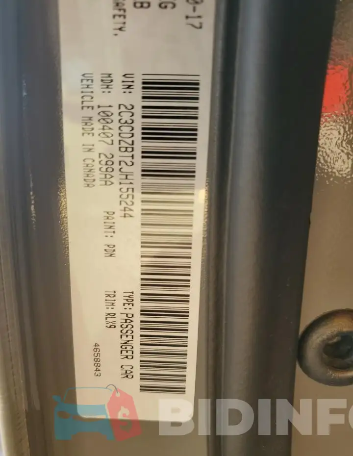 2C3CDZBT2JH155244 Photo# 12