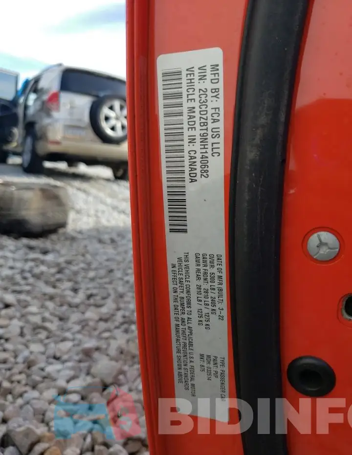 2C3CDZBT9NH140682 Photo# 12