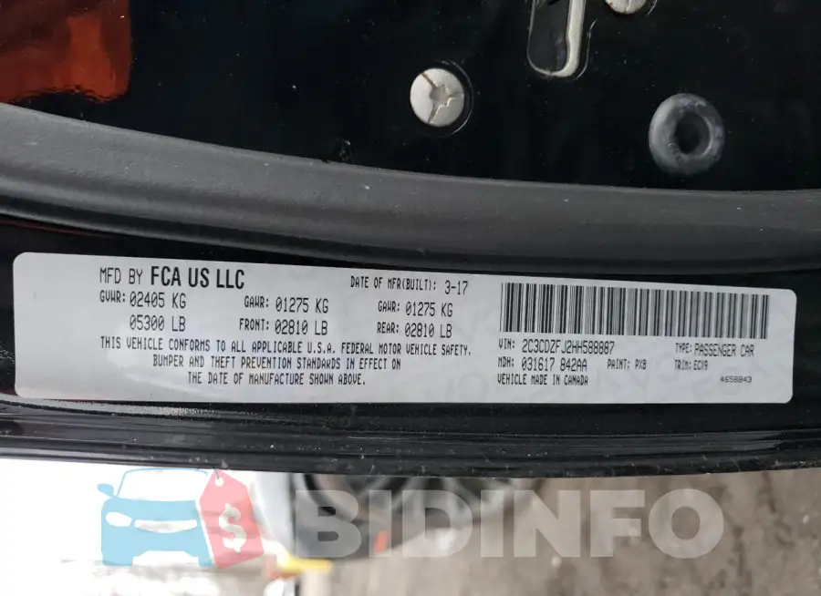 2C3CDZFJ2HH588887 Photo# 12