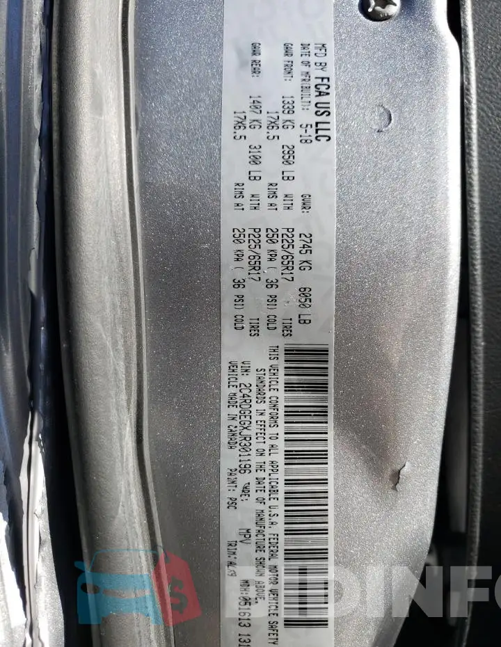 2C4RDGEGXJR301196 Photo# 14