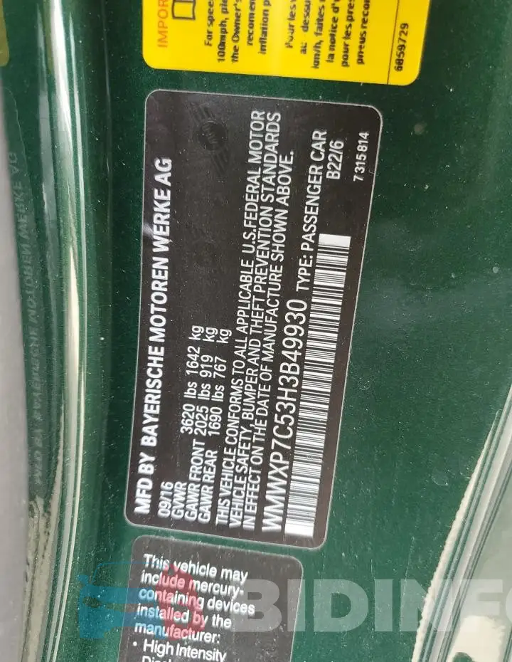 WMWXP7C53H3B49930 Photo# 12
