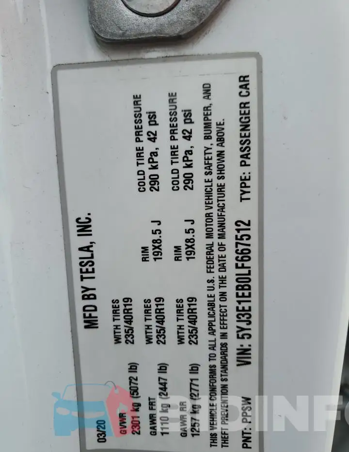 5YJ3E1EB0LF667512 Photo# 12