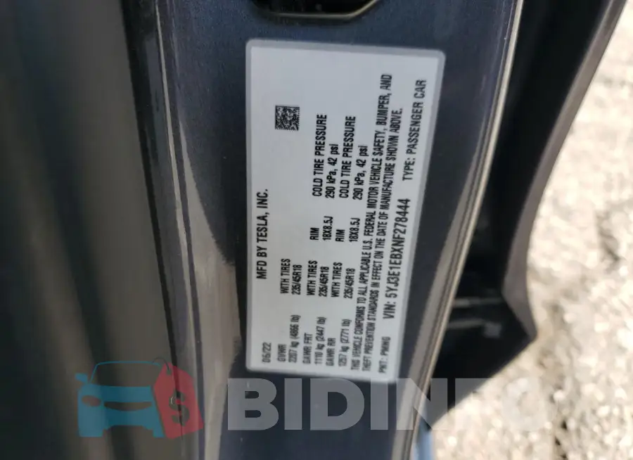 5YJ3E1EBXNF278444 Photo# 12