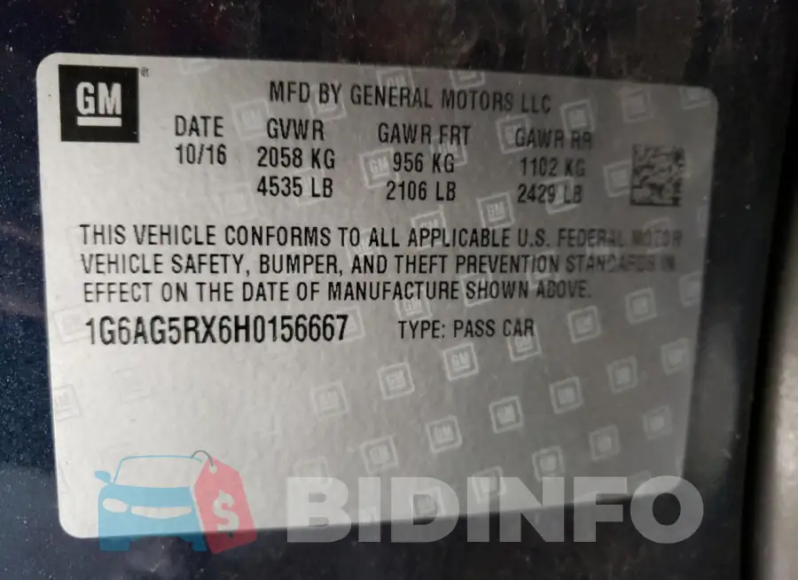 1G6AG5RX6H0156667 Photo# 12