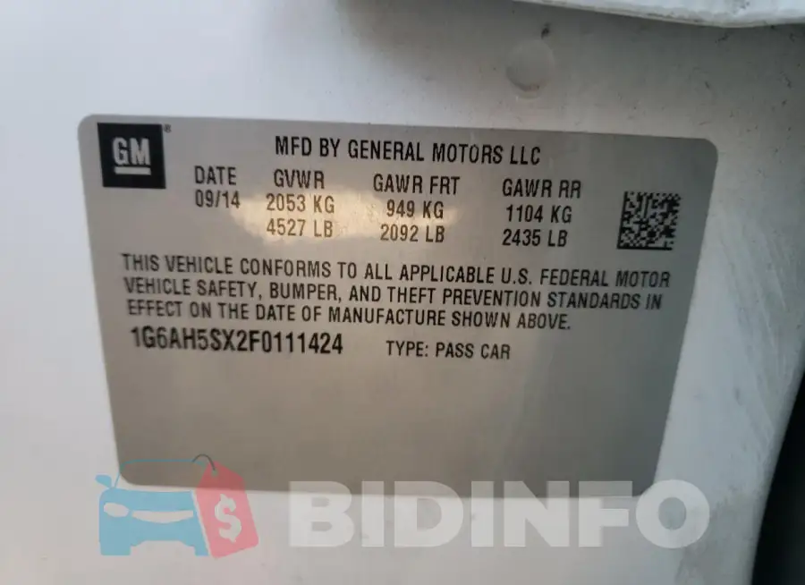 1G6AH5SX2F0111424 Photo# 12