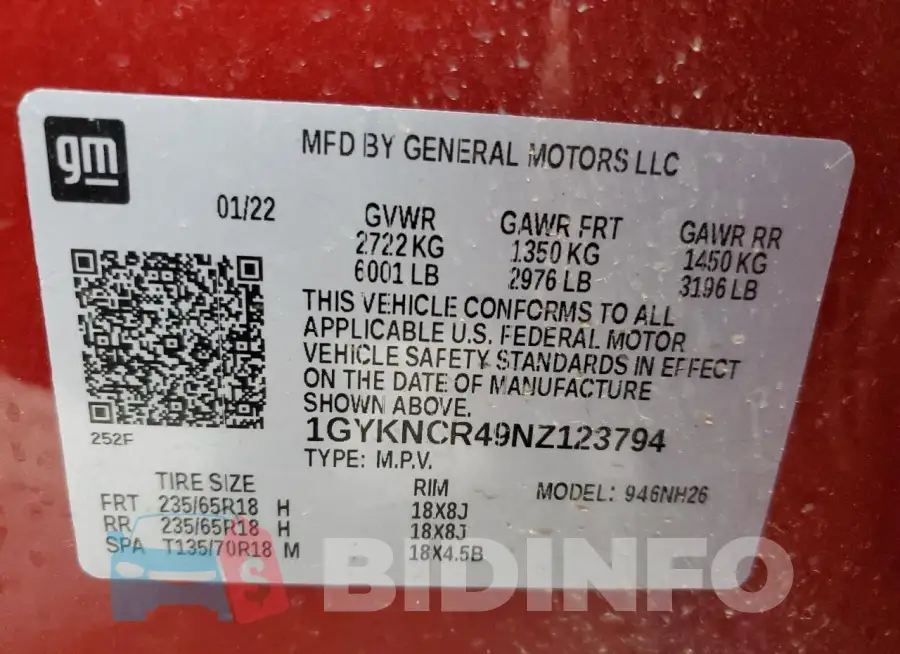 1GYKNCR49NZ123794 Photo# 12