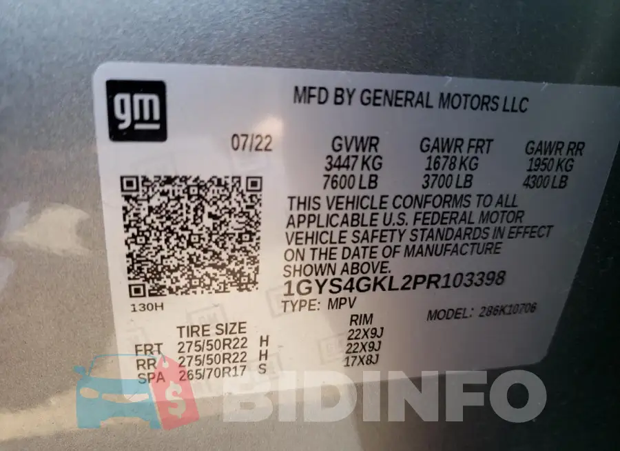 1GYS4GKL2PR103398 Photo# 13
