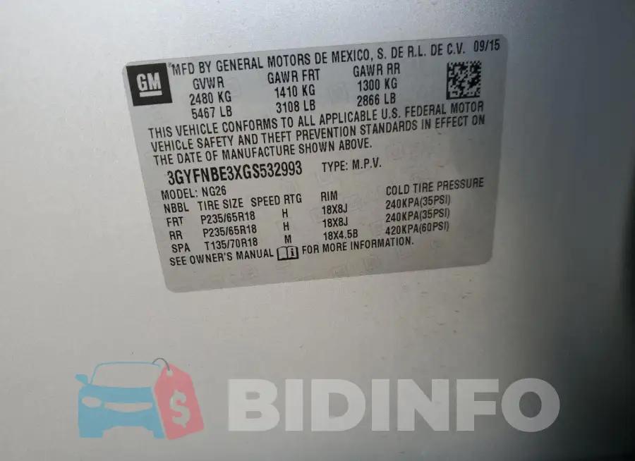 3GYFNBE3XGS532993 Photo# 14